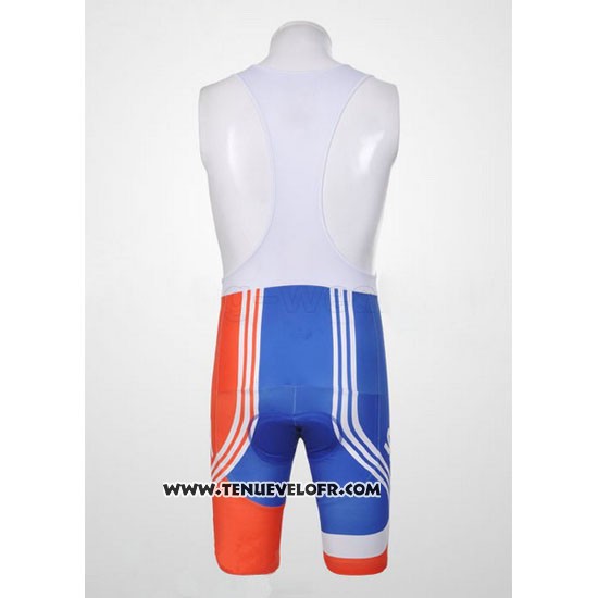 2012 Maillot Ciclismo Sky Champion Regno Unito Orange et Bleu Manches Courtes et Cuissard